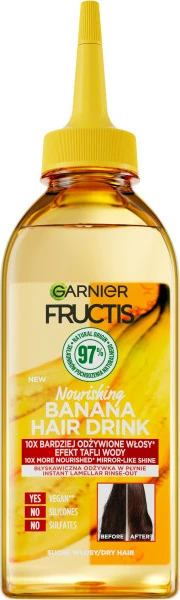Kondicioner për flokë për femra Garnier Fructis Hair Drink Banana Rapid Liquid Lamellar, 200ml