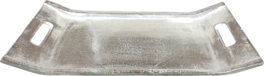 Tabaka dekorative, alumin, ngjyrë argjendi, 37x20x4cm