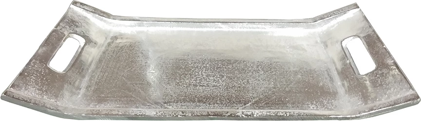 Tabaka dekorative, alumin, ngjyrë argjendi, 37x20x4cm