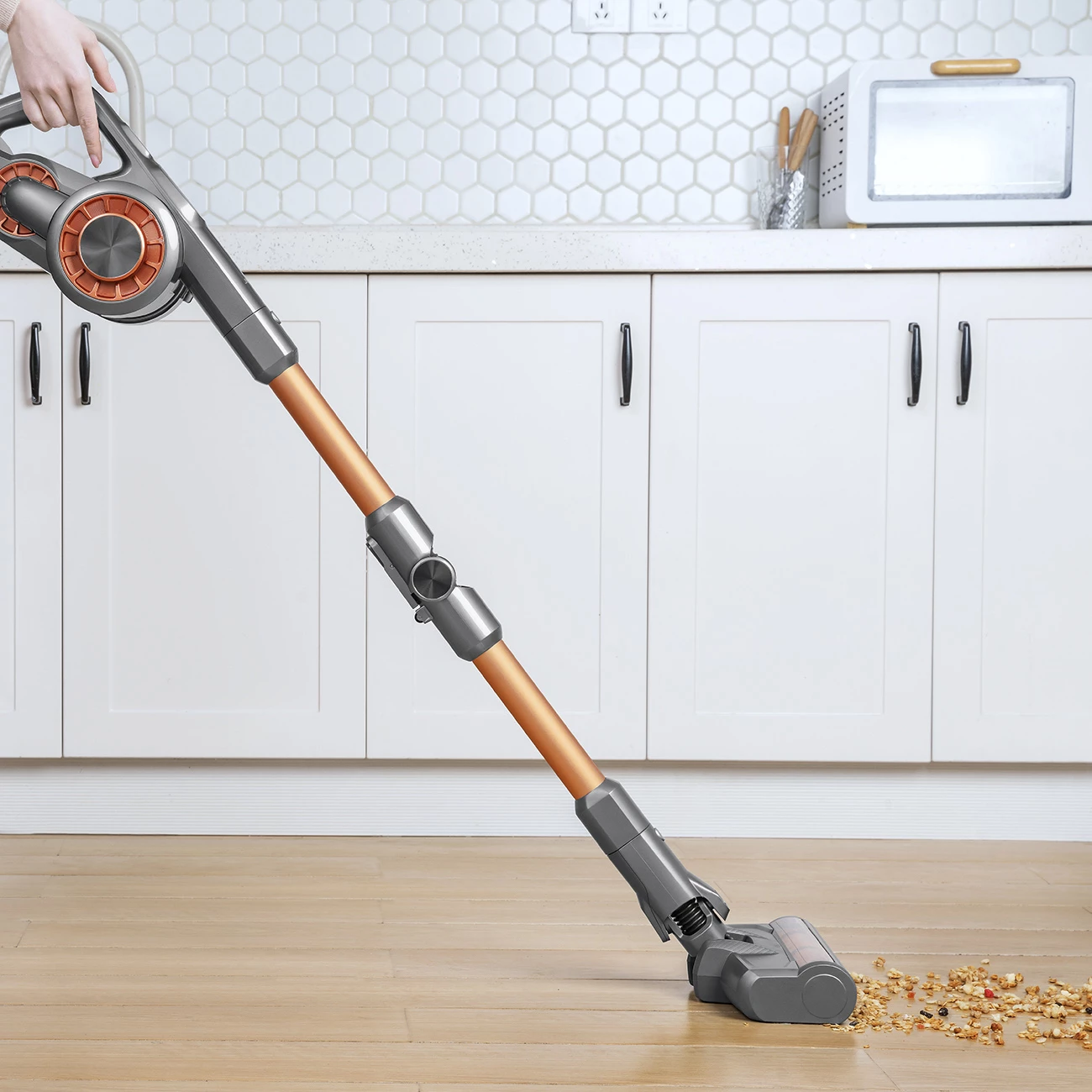 Fshesë me korrent pa kabllo JIMMY H9 Pro, 600 W, 0.6 L, gri/portokalli, me ekran LED