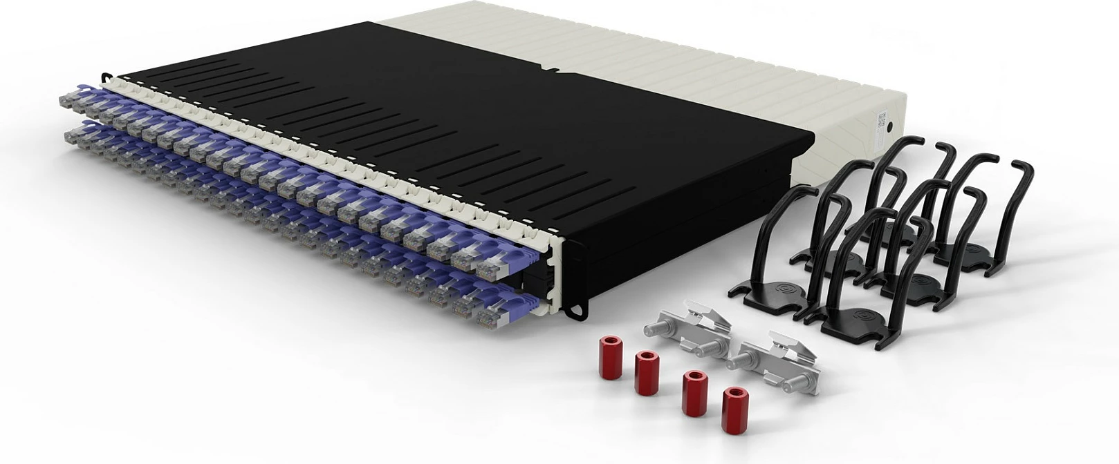 Set menaxhimi kabllosh rrjeti PATCHBOX patchbox.one 8RU, Cat6a STP, 24 kaseta, 0.8 m, vjollcë