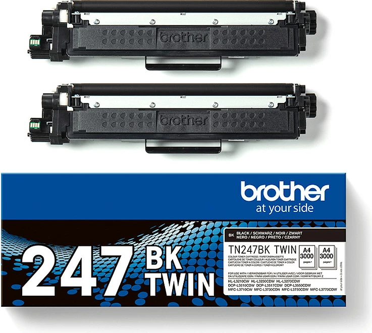 Toner Brother TN-247BKTWIN, 3000 faqe, 2 copë, e zezë