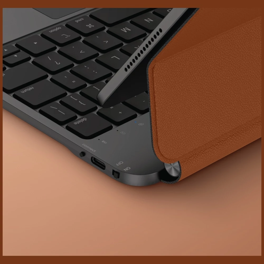 Mbështjellës magnetik me tastierë UNIQ Venno Pro për iPad 11"/iPad Air 11"/iPad Pro 11", Bluetooth 5.2, trackpad, bateri 400 mAh, Karamel