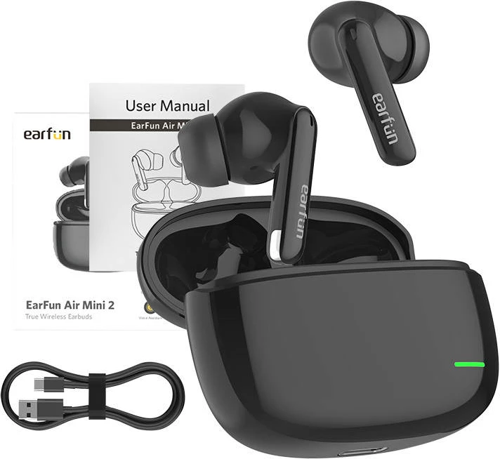 Kufje EarFun AirMini 2 TWS, in-ear, ANC, Bluetooth 5.3, e zezë