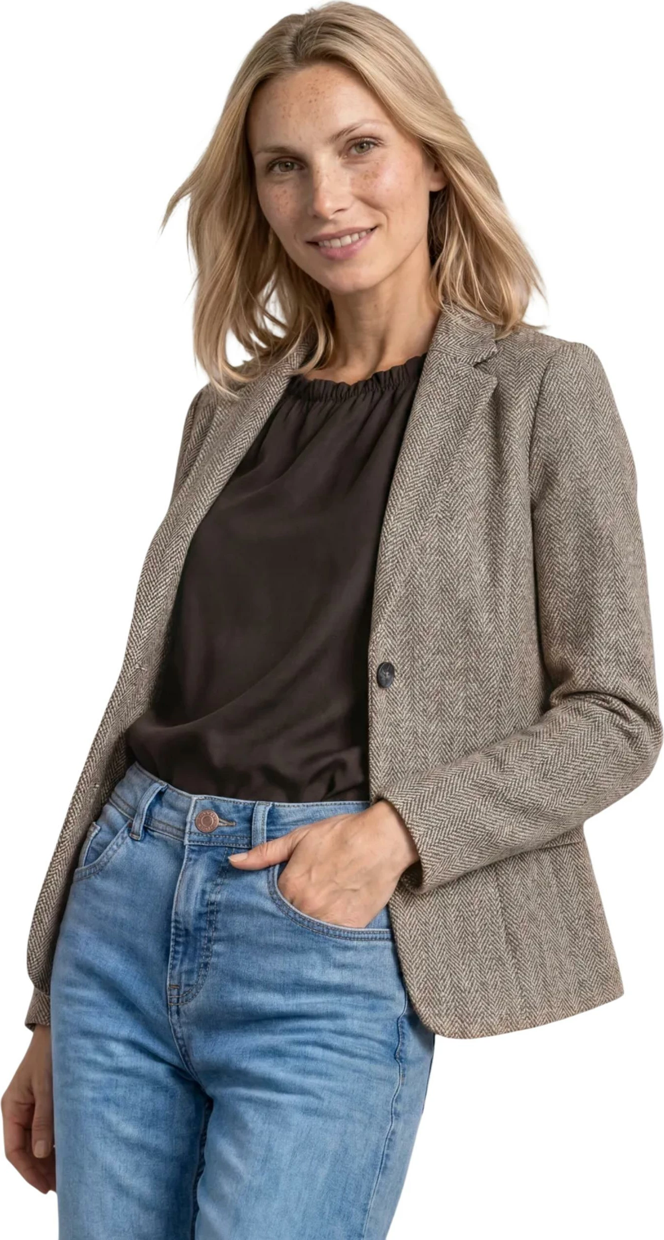 Blazer për femra Street One QR Dessin Basic 213112, kafe [Ngjyra: 44]