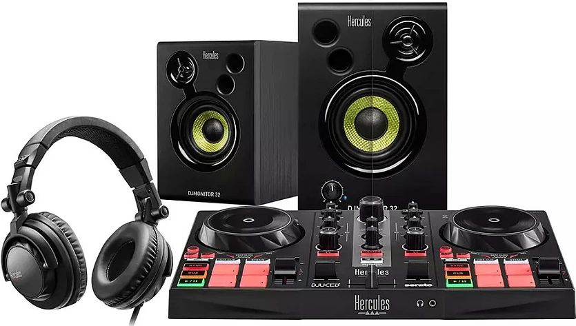Set DJ Hercules DJ Learning Kit MK2, altoparlantë, kufje, i zi