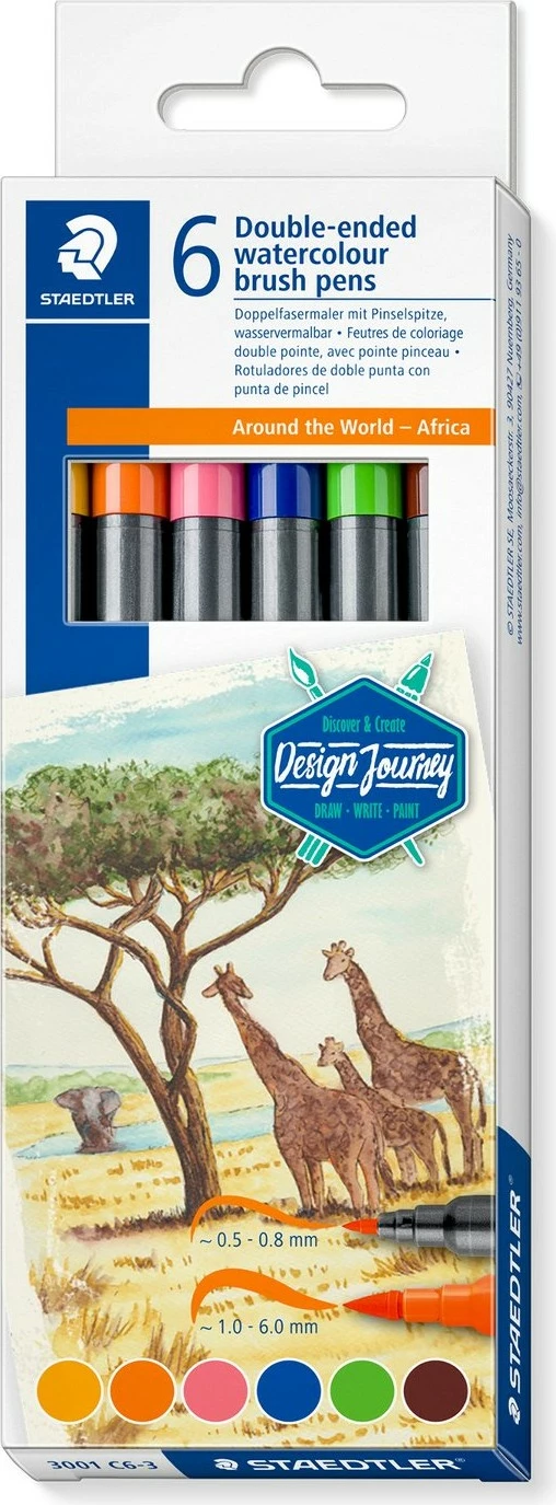 Set lapsa me bojë uji STAEDTLER Design Journey Around the World Afrika 6 copë