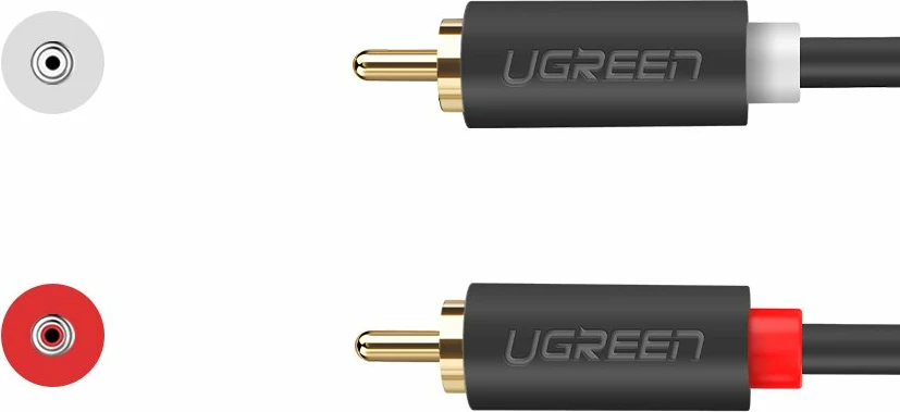 Kabllo audio Ugreen AV104 10520, 2RCA mashkull në 2RCA mashkull, 5m, Gri