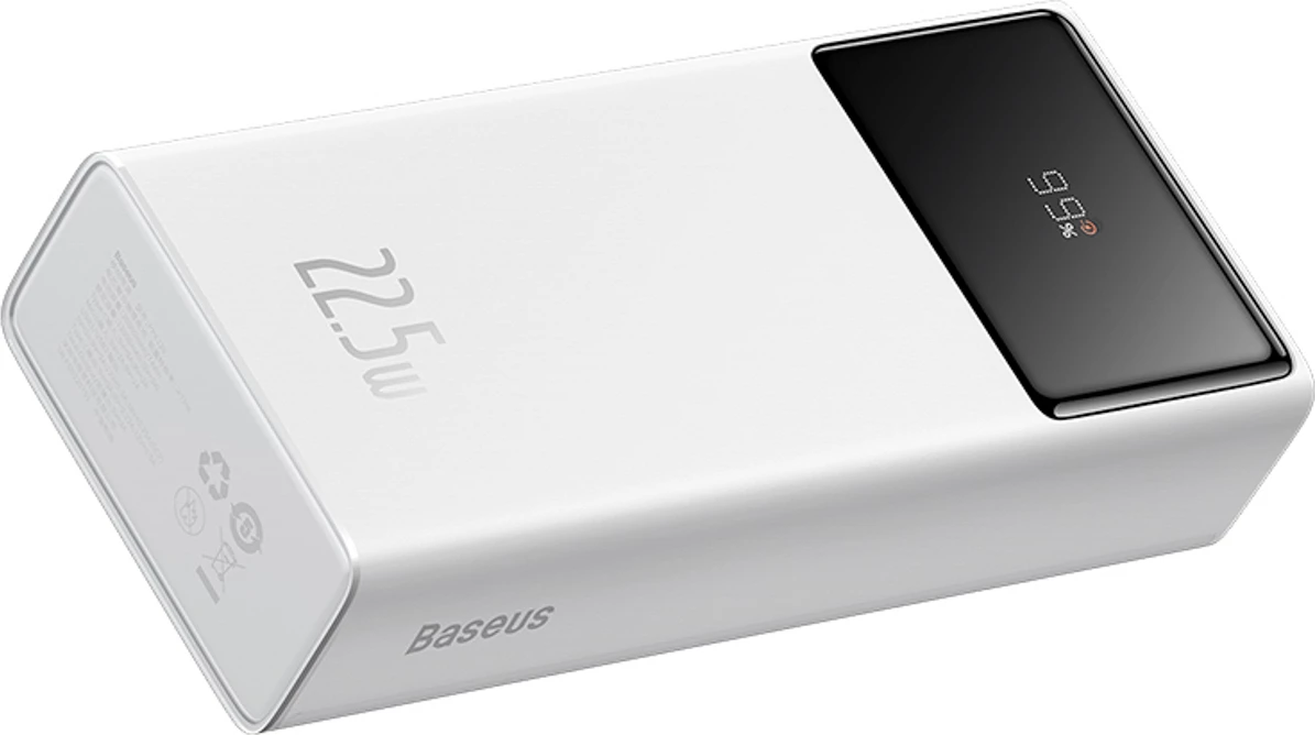Powerbank Baseus EnerFill FP41, 30000mAh, 22.5W, me kabllo USB-A në USB-C, Bardhë