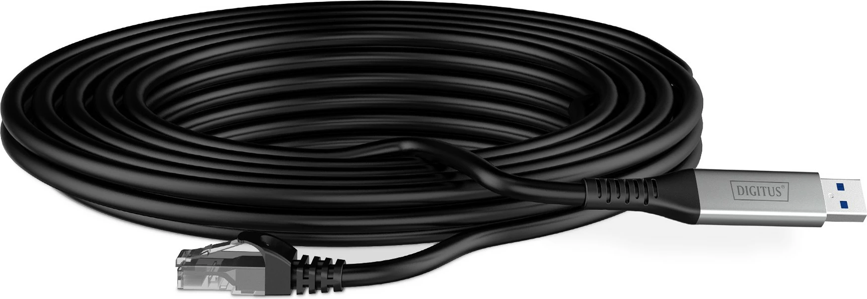 Kabllo USB në RJ45 Digitus, Cat6a, 3m, 1Gbit/s, e zezë