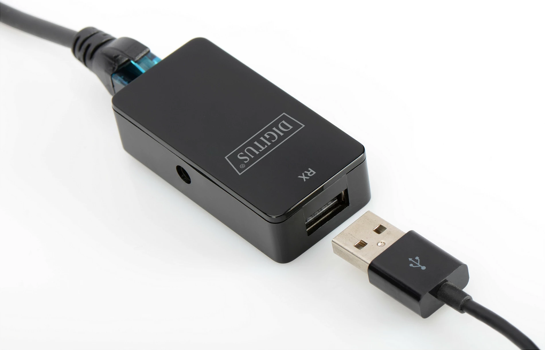 Transmetues dhe pranues rrjeti Digitus, USB 2.0, i zi