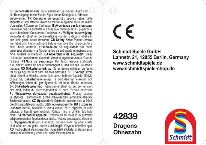 Lodër pelushi Schmidt Spiele Dragons Ohnezahn 18 cm, e zezë
