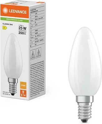 Poç LED OSRAM LED Classic B P, E14, 1.8W, 250 lm, 2700K, e bardhë e ngrohtë