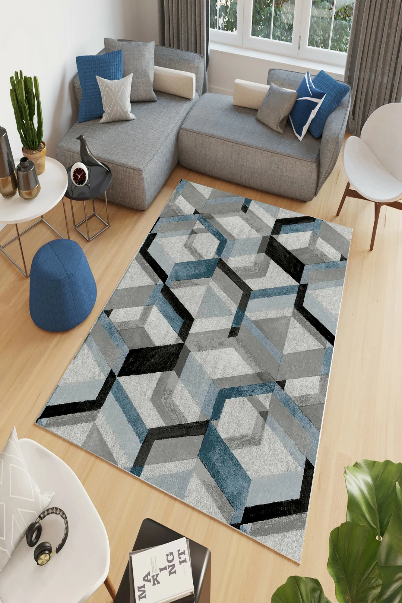 Qilim (60x100) Conceptum Hypnose, W874, ngjyrë gri