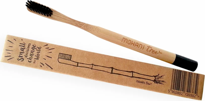 Furçë dhëmbësh Mohani Bamboo Black Medium e zezë 1 copë