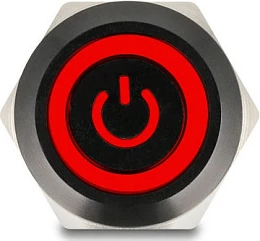 Switch me buton DeLOCK 22023, panel-mount 19 mm, IP65, 250V/2A, zi/kuq