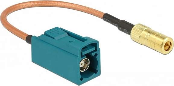 Kabllo antene DeLOCK 89671, RG-316 0.15 m, FAKRA Z në SMB, 50Ω, kafe/jeshile