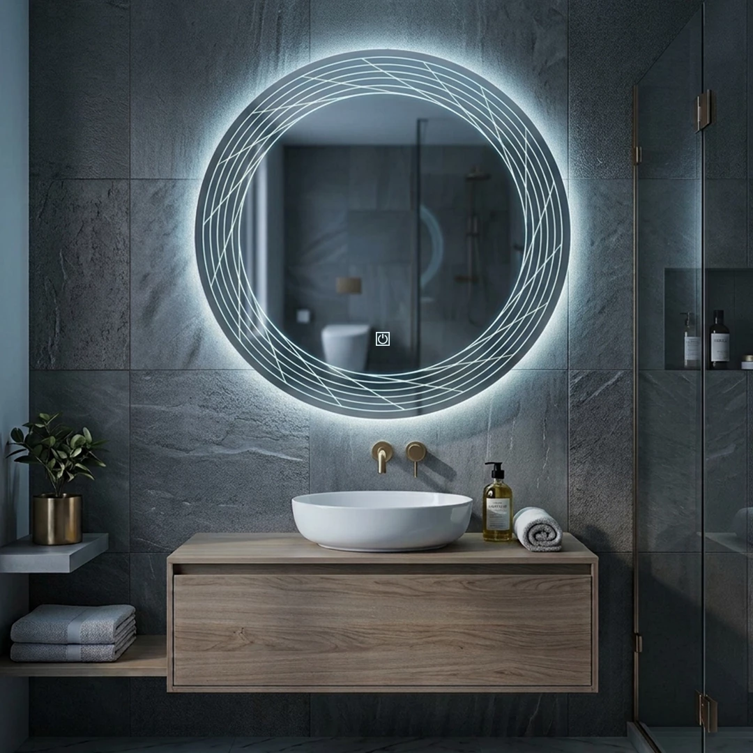 Pasqyre me LED dhe Touch Sensor, Modeli Blackhole (LED i Ngrohte / LED i Ftohte) - Pasqyre per Banjo Rrethore