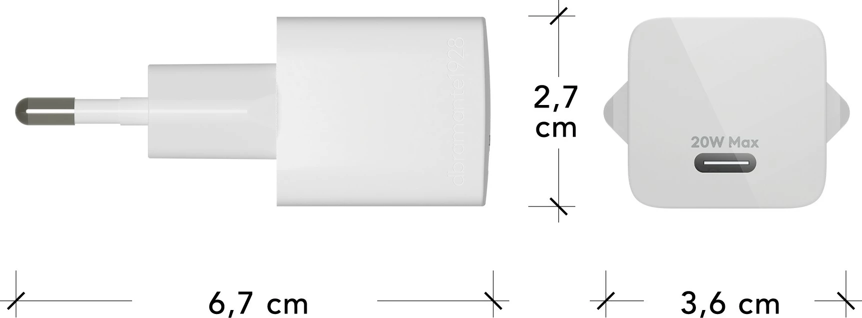 Karikues muri dbramante1928 USB-C 20W, i bardhë