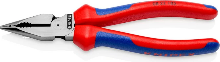 Pincë me majë të hollë Knipex, 22mm, dorezë kuqe/kaltër