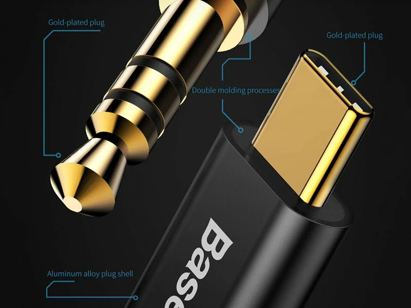 Kabllo audio USB-C në Jack 3.5mm Baseus M01 (CAM01-01) 1.2 m, e zezë