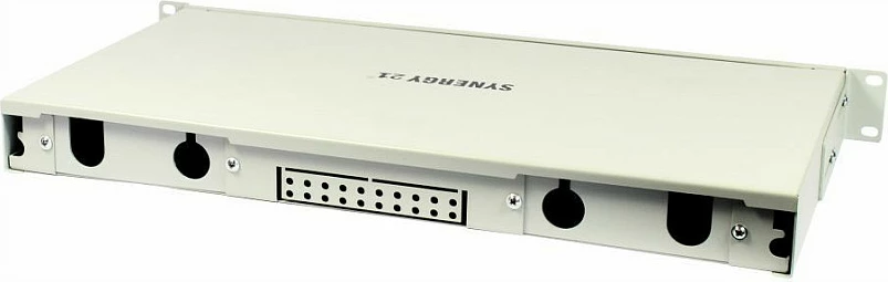 Patchpanel fiber optik Synergy21, 24x LC/LSH(E2000) duplex, 19" 1U, pa kupplime, gri e hapur