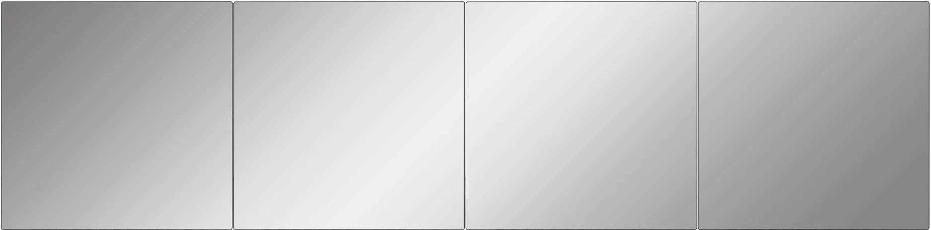 Pasqyrë drejtkëndëshe, 4 copë, ngjyrë argjendi, 30x120cm