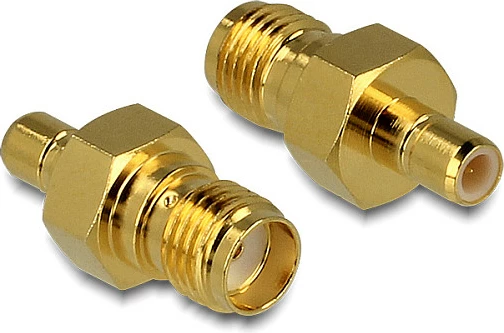 Adapter RF DeLOCK 88828, SMA Mashkull në SMB Mashkull, kontakte të arta, Gold