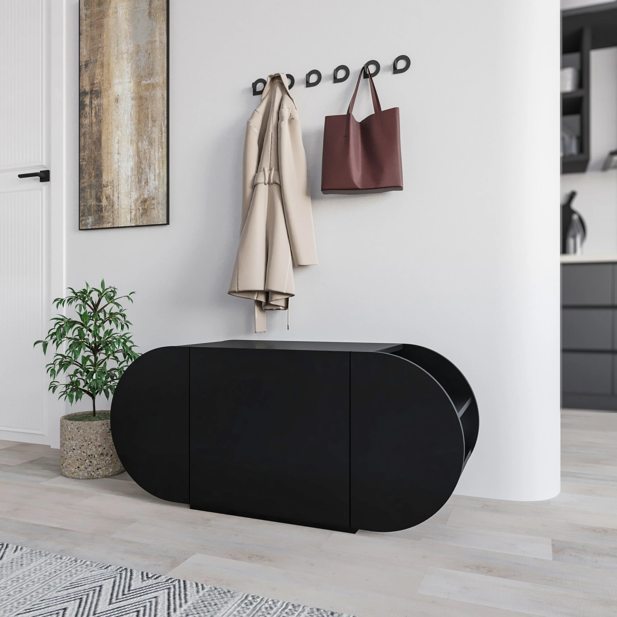 Dollap këpucësh Skye Decor, Pozy, i zi