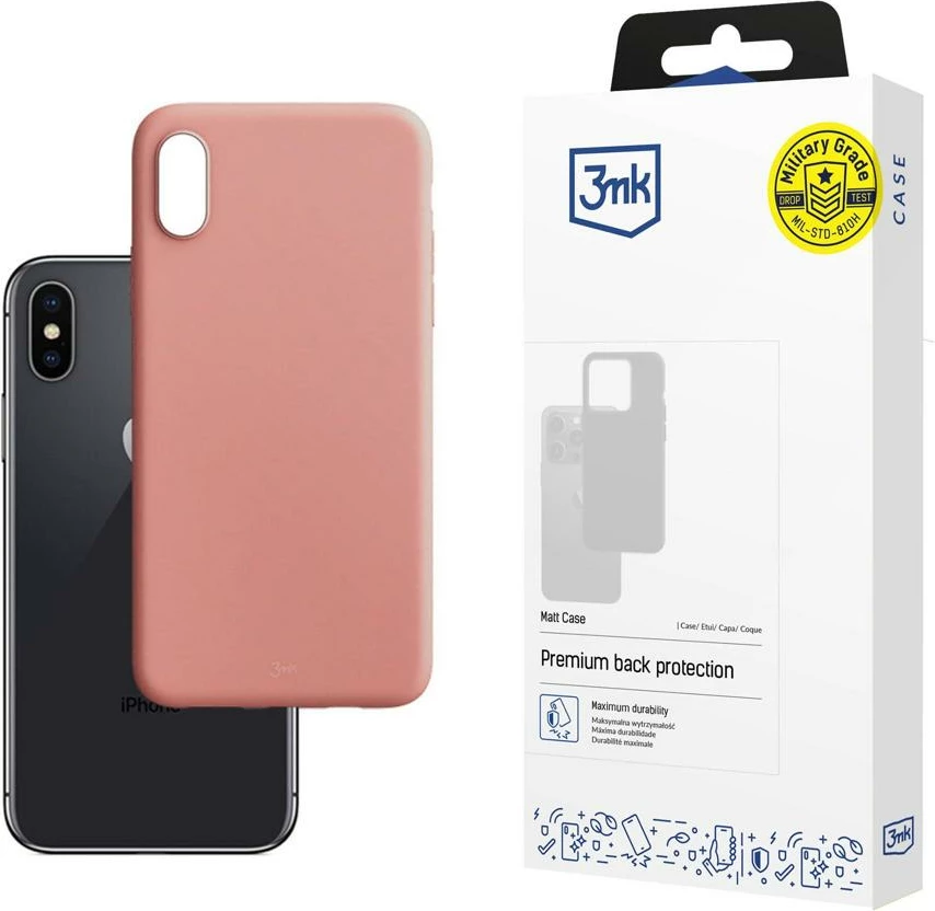 Mbështjellës 3mk Protection Matt Case për iPhone X/XS, mat TPU, rozë (Lychee)