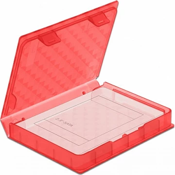 Kuti mbrojtëse DeLOCK për HDD/SSD 2.5", plastike, e kuqe
