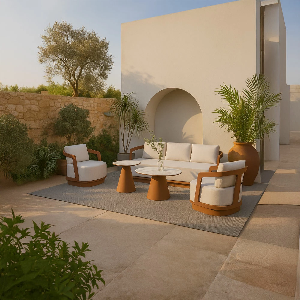 Set lounge TORRE 1+2+2, terrakote, 198x81x66cm