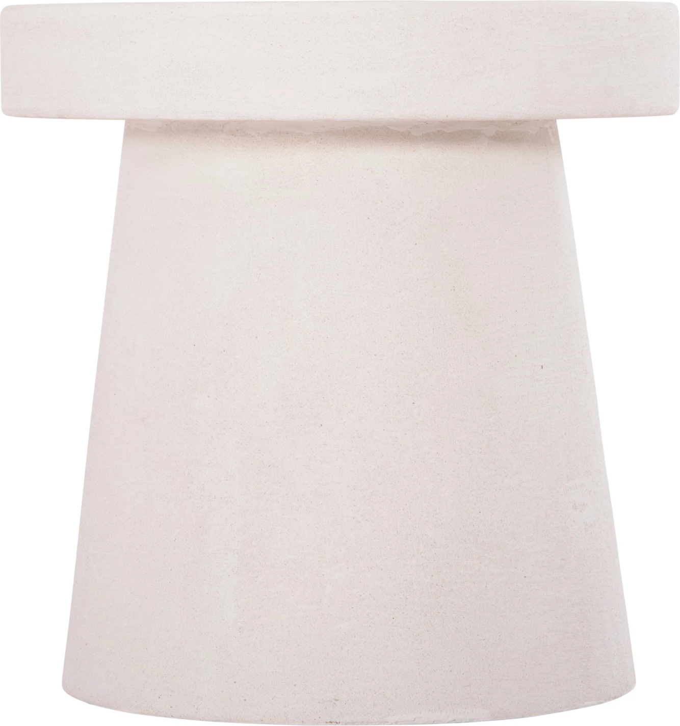 Tavolinë kafeje e rrumbullakët, seri Santorini, MDF, ngjyrë off-white, Φ48x49H cm.