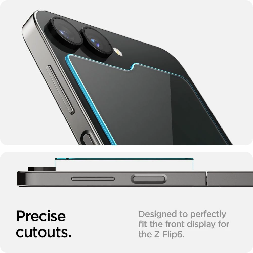Xham i temperuar Spigen Glas.tR EZ Fit për Samsung Galaxy Z Flip 6, 2 copë