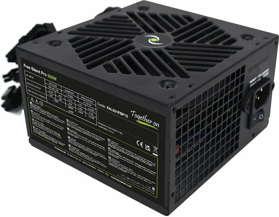 Furnizues rryme Tecnoware Silent PRO FAL551FSP12 550W, ATX 2.01, 85% efikasitet, ventilator 120mm, jo-modular, i zi