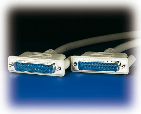 Kabllo RS232 ROLINE, D-Sub 25-pin (DB25) M-M, 6 m, gri