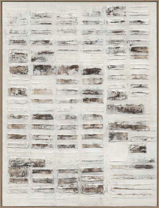 Pikturë dekorative Elysian, kanavacë, ngjyrë e bardhë, bezhë, kafe, gri, natyrale, 90x120x5cm