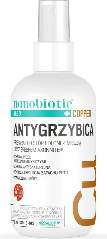 Spray antifungal për duar dhe këmbë Nanobiotic Copper Antifungal, 75ml