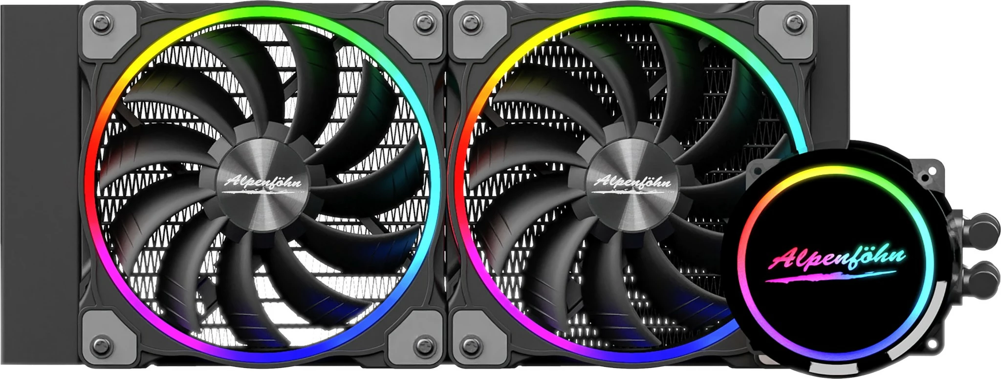 Ftohës me ujë EKL Alpenföhn Gletscherwasser 240 High Speed, ARGB, i zi