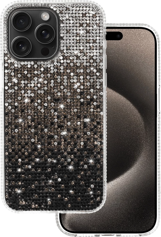 Mbështjellës silikoni ONASI Star Light 22816 për Samsung Galaxy S25 Ultra 5G, me glitter/gurë dekorativ, i zi