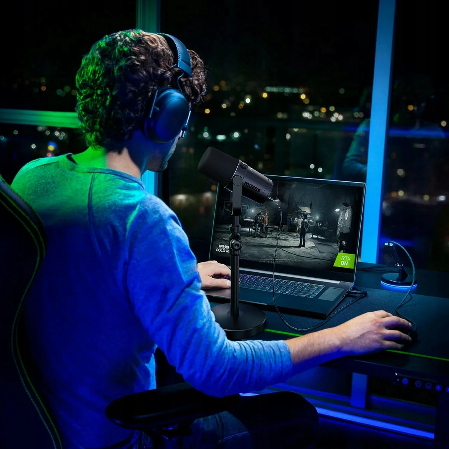 Mikrofon Mozos MKIT Studio Pro dinamik kardioid 192kHz/24-bit USB-C/XLR/3.5mm, set me stativ tavoline, i zi