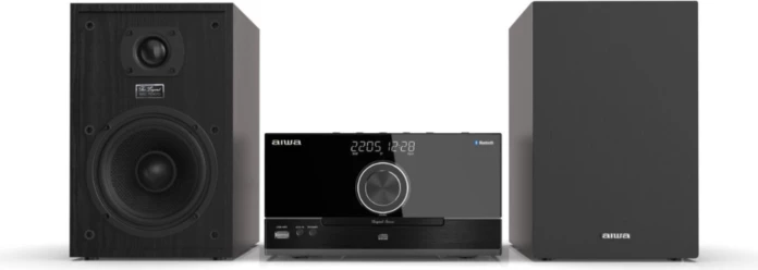 Sistem mikro stereo Hi‑Fi Aiwa MSBTU-600, 100W RMS, Bluetooth 5.0, CD/USB/FM, i zi, set me 2 altoparlantë