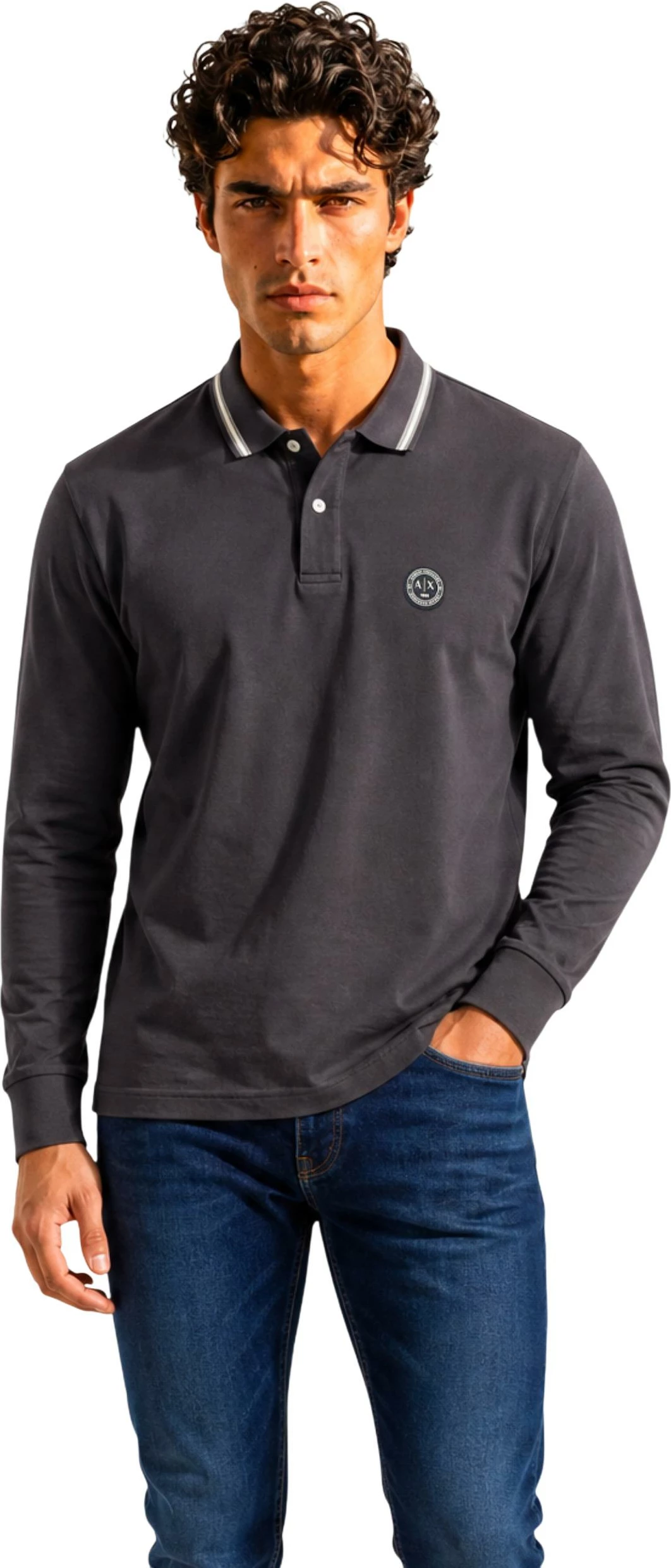 Maicë polo për meshkuj Armani Exchange XM003427 AF13026, e zezë