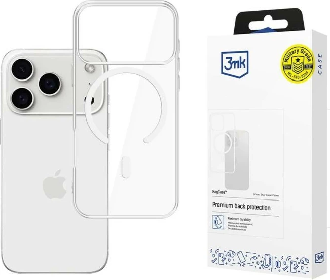 Mbështjellës 3MK Armor MagCase për iPhone 17 Pro, Transparent