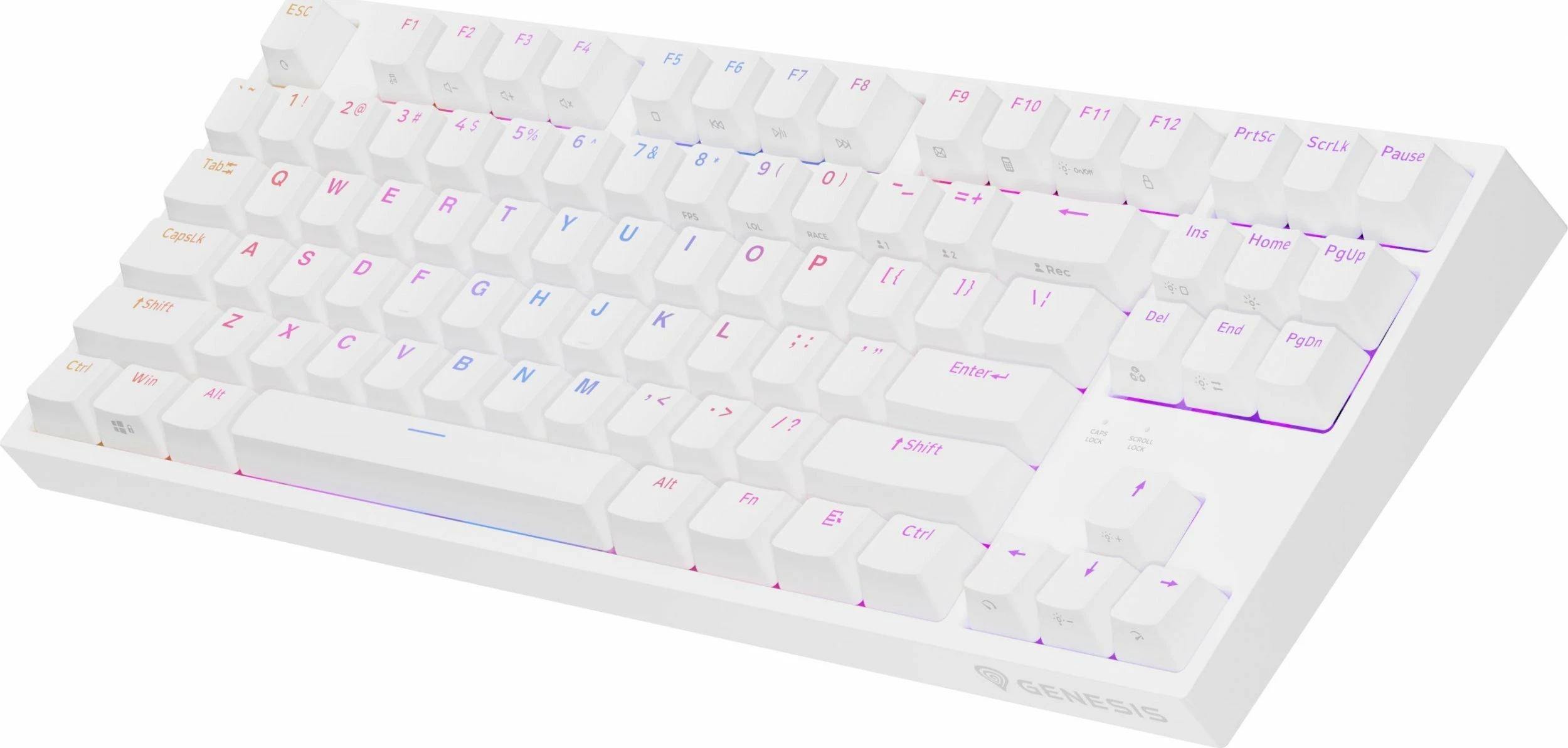 Tastierë mekanike GENESIS Thor 404 TKL NKG-2070, Gateron Yellow Pro, Hot-Swap, RGB, US layout, e bardhë
