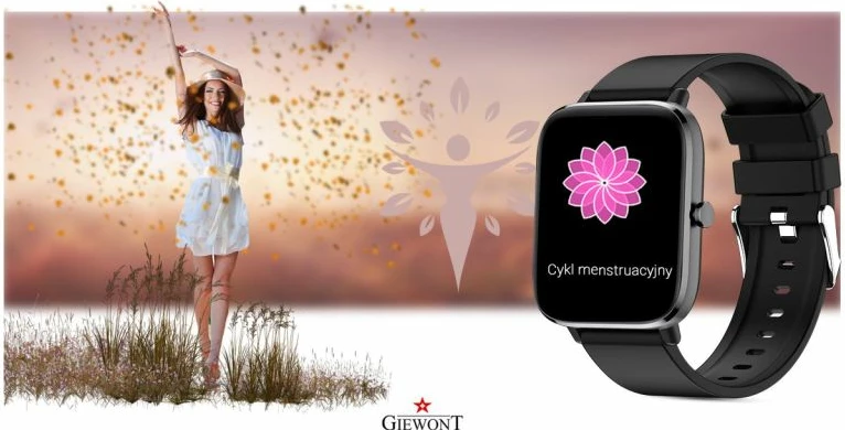 Smartwatch Giewont për femra, i zi