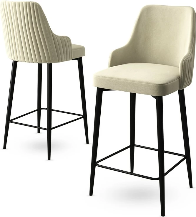 Set karrigesh për bar (4 copë), Hanah Home, Enox, krem, e zezë
