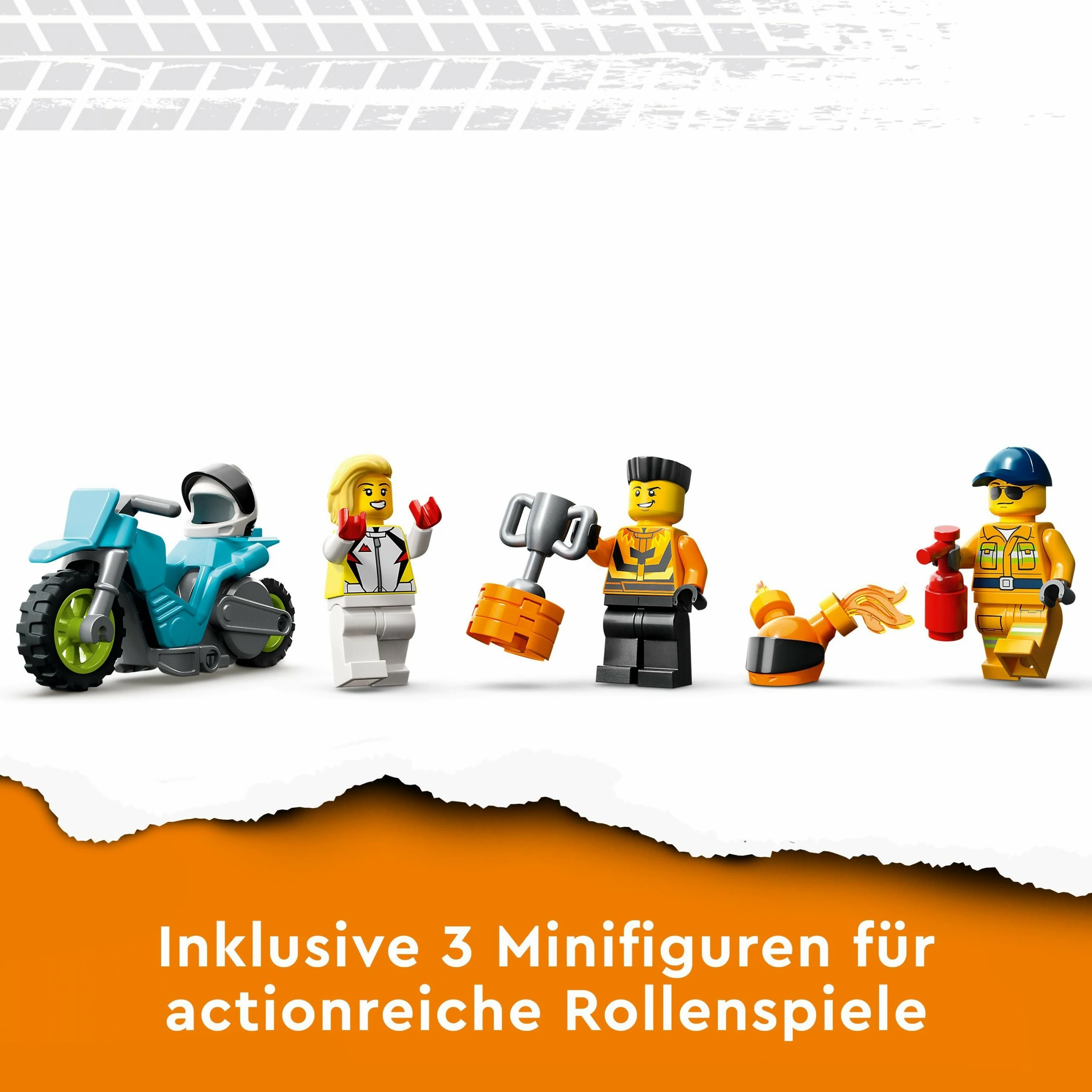 Set ndërtimi LEGO City Stunt Truck & Ring of Fire Challenge, 479 pjesë, shumëngjyrësh