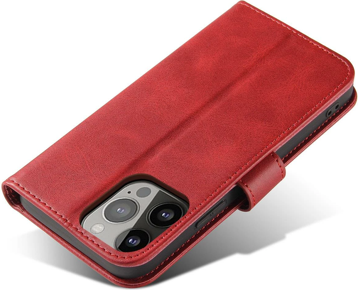 Mbështjellës Hurtel Magnet Case për Samsung Galaxy S23+, me portofol dhe qëndrim, e kuqe