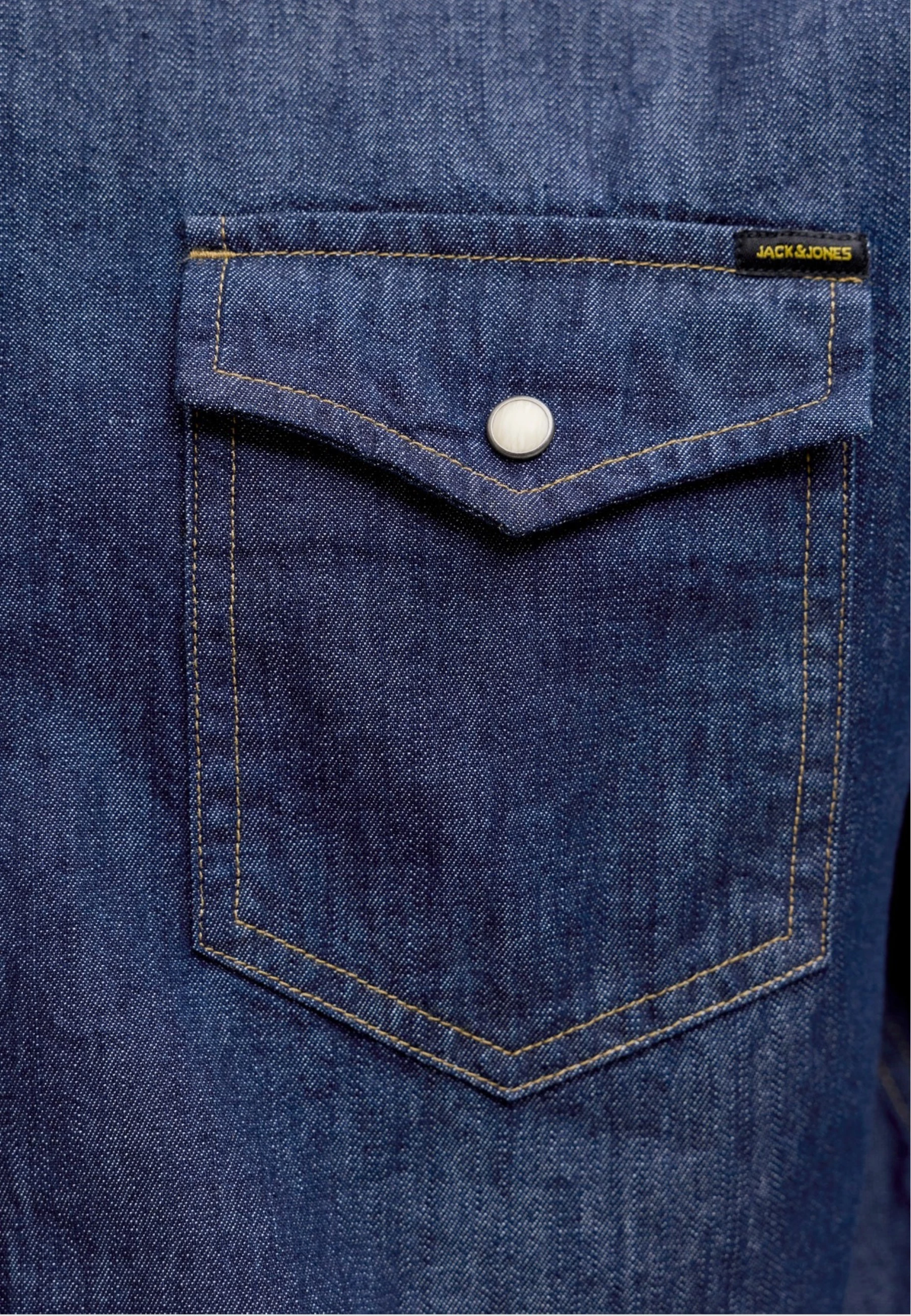 Këmishë për meshkuj Jack Jones JJESHERIDAN L/S NOOS, denim e errët [Madhësia: XXL]